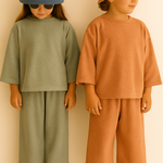 French Terry Towelling Unisex Daywear Set - Sage Green