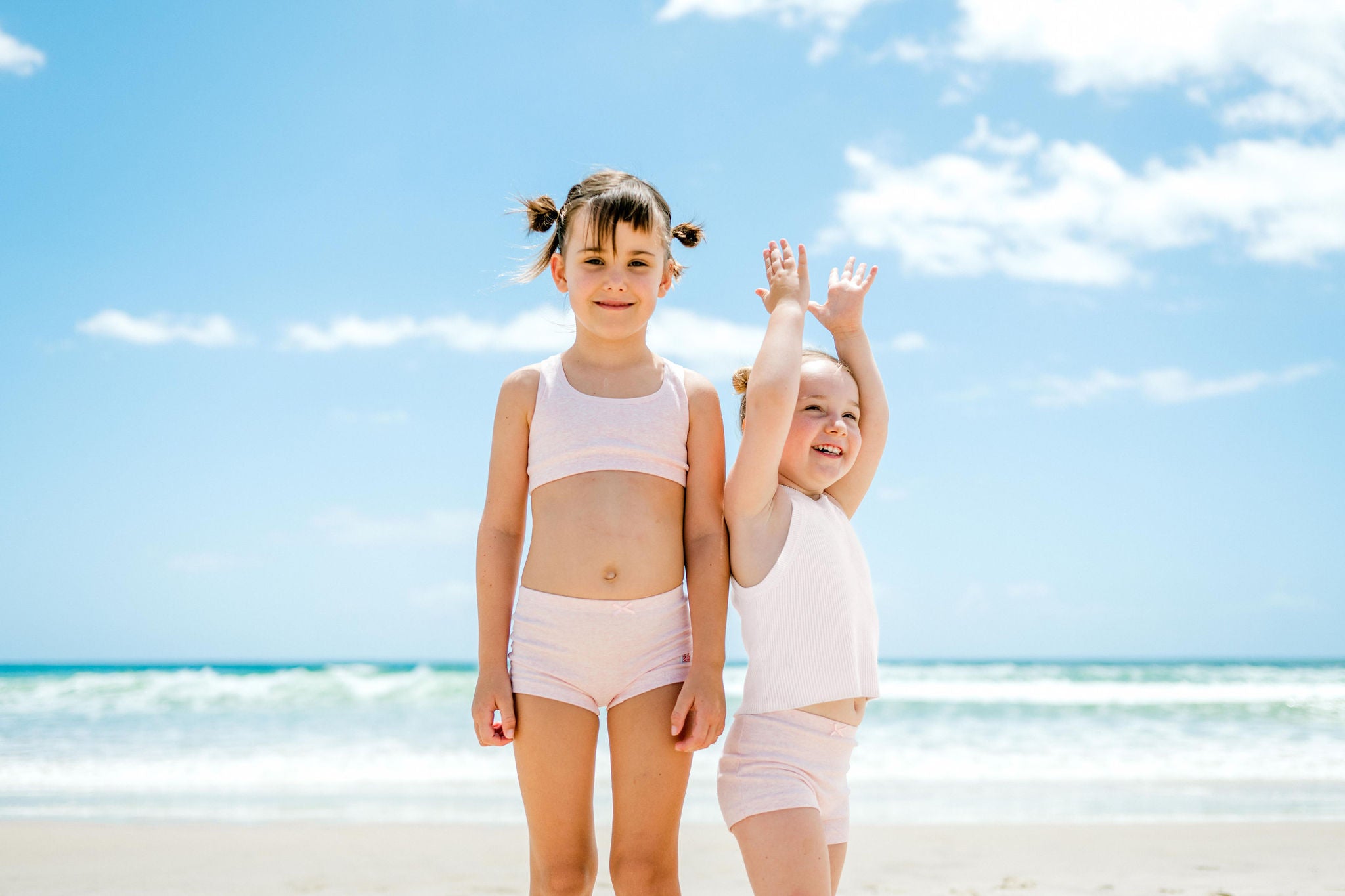 Girls Classic Crop | Blush Pink 2 pack