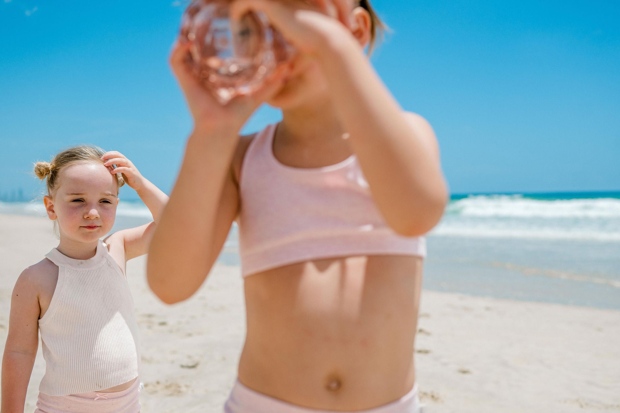 Girls Classic Crop | Blush Pink 2 pack