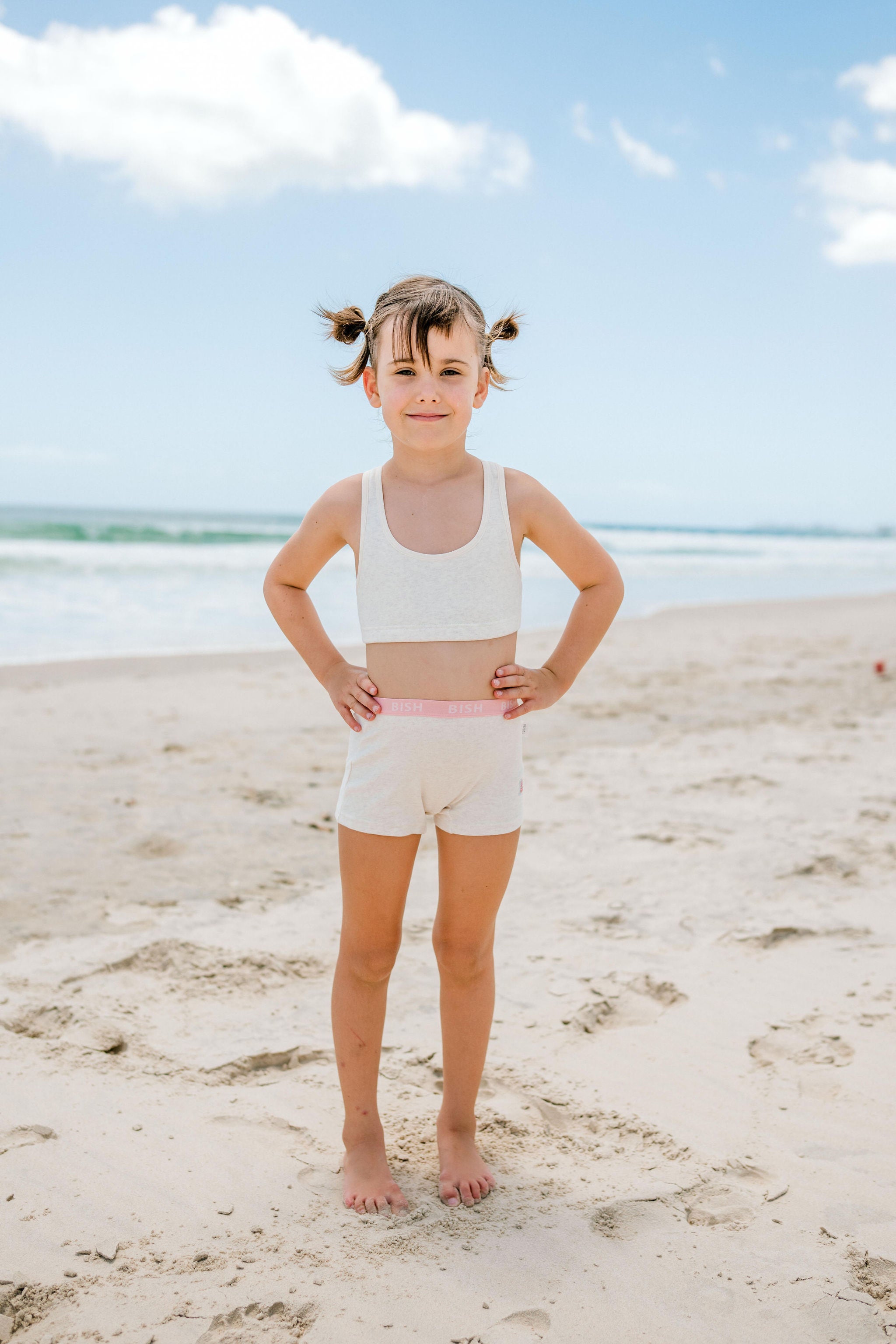BISH Girls Crop Top | Cream | 2 Pack