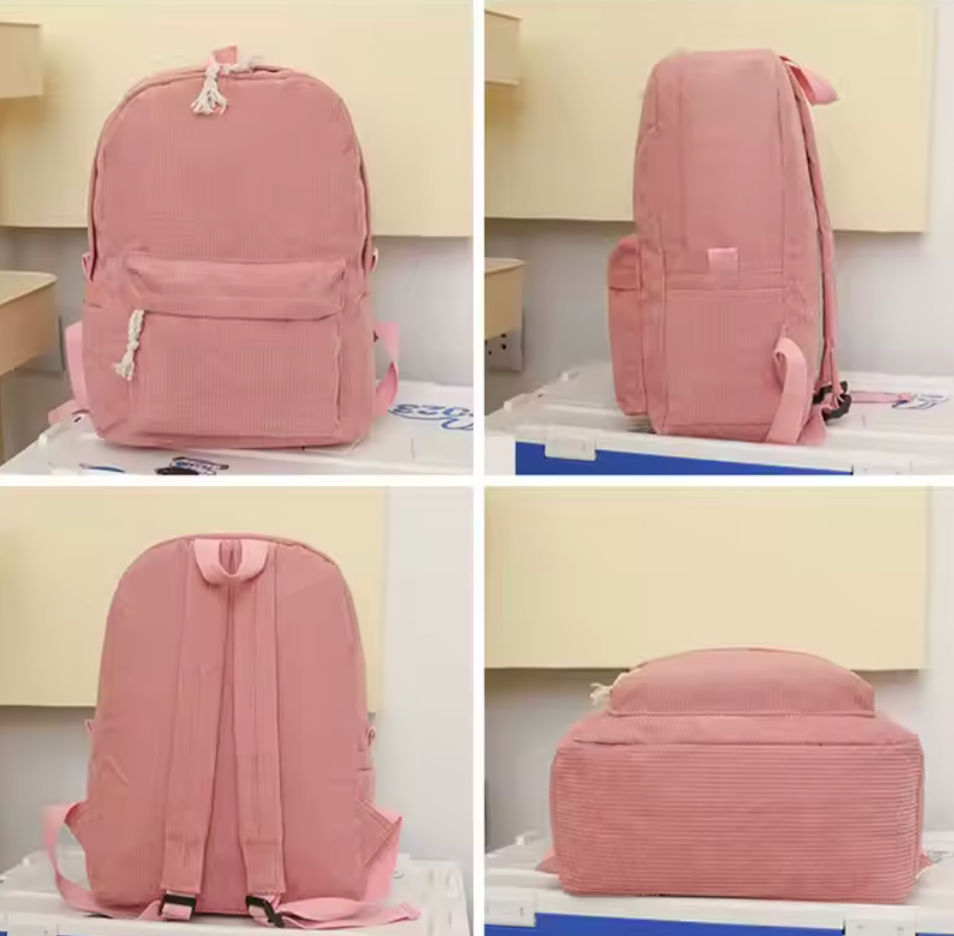 Corduroy Kids Backpack - Grey