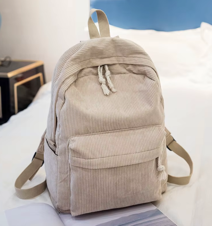 Corduroy Kids Backpack - Cream
