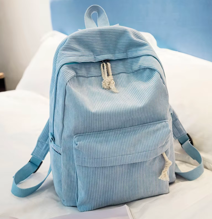 Corduroy Kids Backpack -Blue